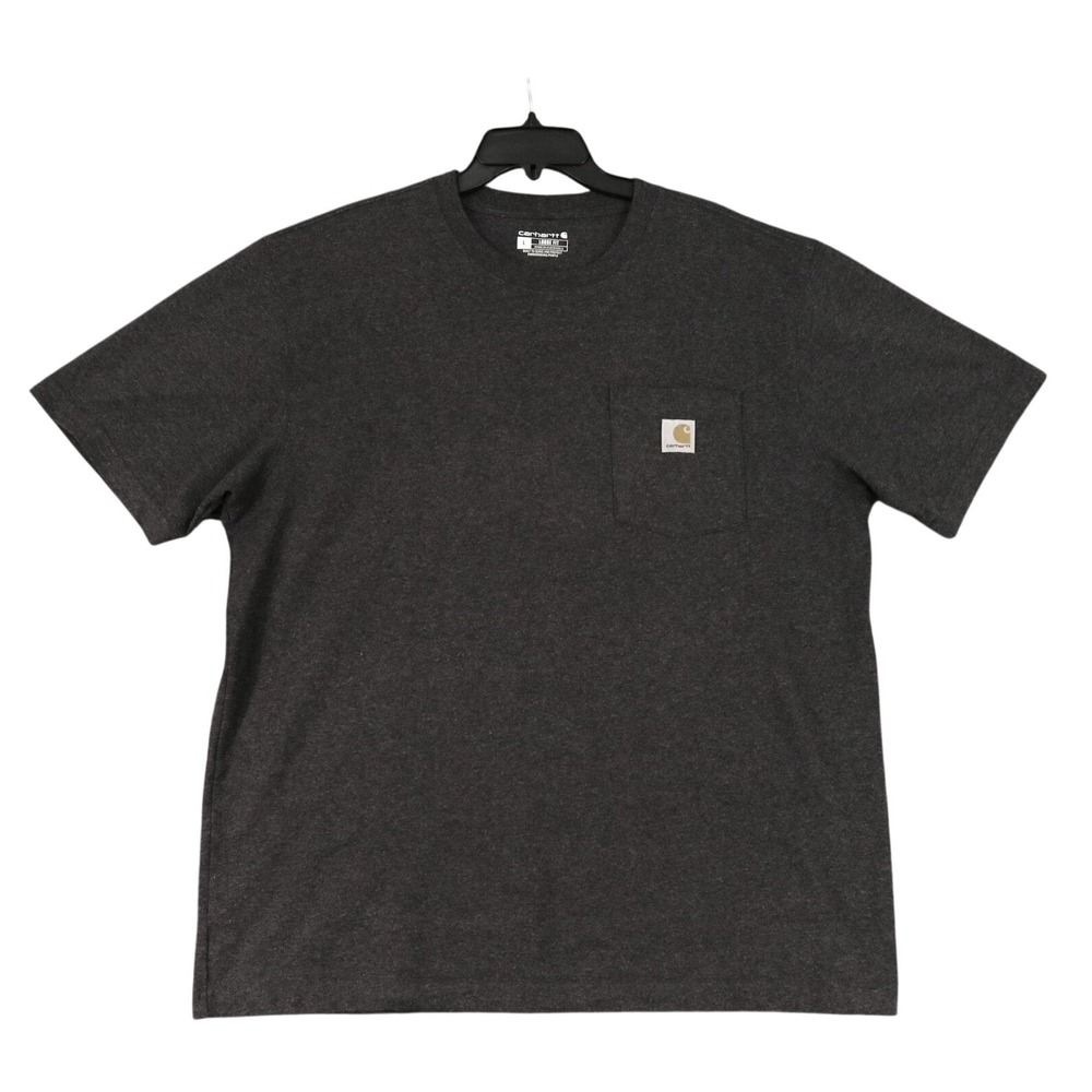 Carhartt K87 Pocket Shirt Mens Large Gray Loose Fit Short Sleeve Heavyweight Tee